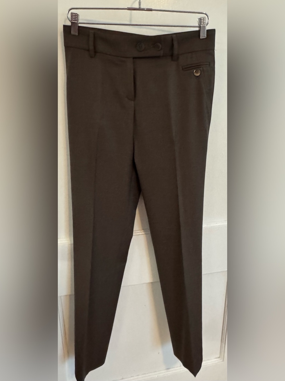 Brunello Cucinelli Women’s Brown Flat Front 100 % Wool Pants Size 10